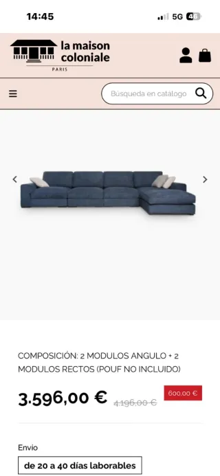 Sofá modular Maison Decor alta gama casi nuevo