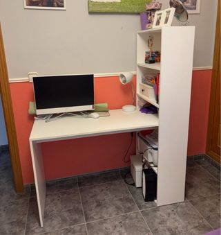 Escritorio con estanterias