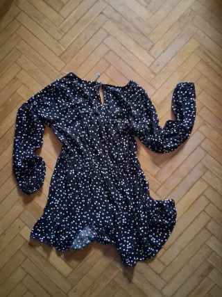 Mono negro lunares blancos manga larga