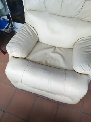 Sillon relax piel sintetica beige