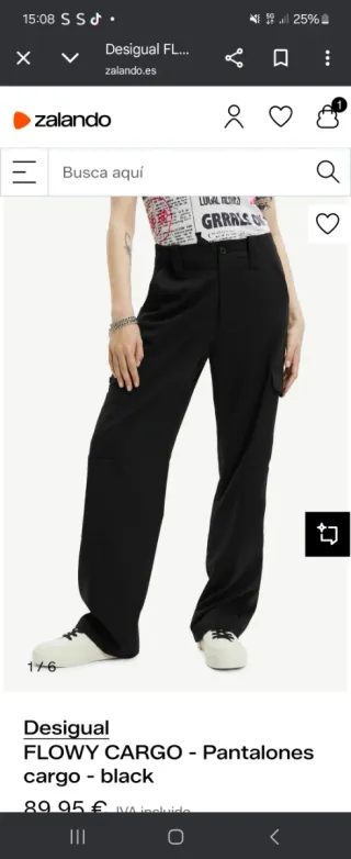 Pantalones cargo Desigual negros