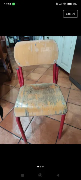 Sedia scolastica legno e metallo vinteg
