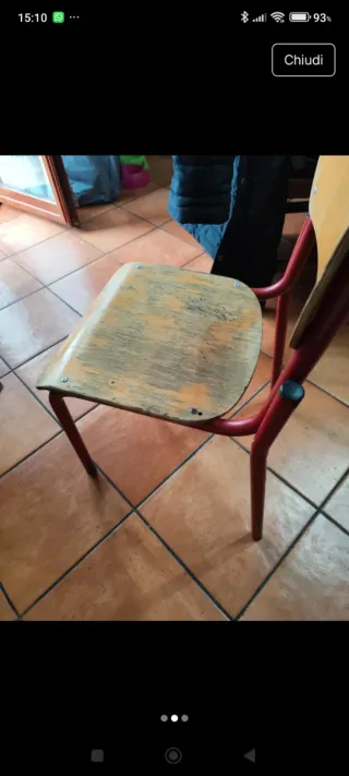 Sedia scolastica legno e metallo vinteg