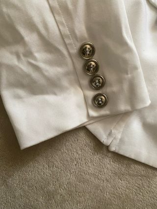 Giacca Blazer Bianca Vintage Smanicata con Cintura