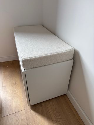 Banco almacenaje Ikea con cojín personalizado