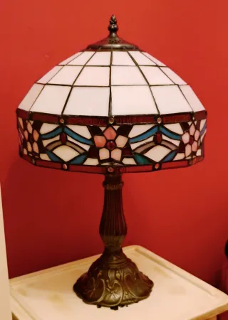 Lámpara Estilo Tiffany de Cristal y Vitral