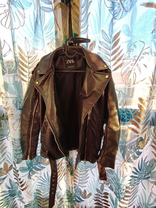 Chaqueta Biker Zara Marrón