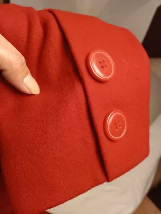 Abrigo de lana cruzado rojo