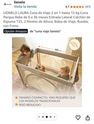 Cuna de viaje Lionelo con cambiador