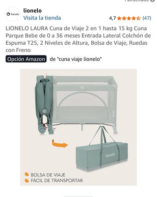 Cuna de viaje Lionelo con cambiador