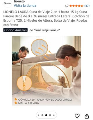 Cuna de viaje Lionelo con cambiador