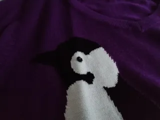 Jersey morado con pingüino