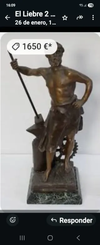 Figura Bronce Herreros Escultor Victor Rousseau