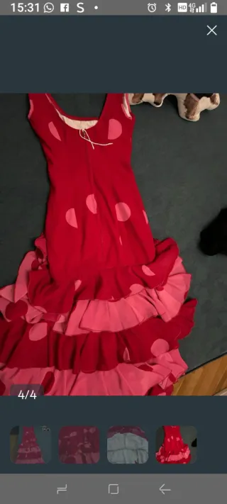 Traje de flamenca volantes lunares