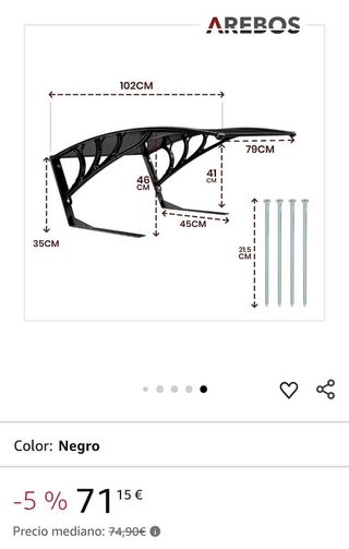 Arebos Garaje robot cortacésped | Tamaño 102x79x46