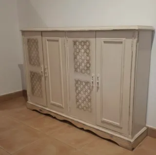 Zapatero en legno massello Beige/Bianco