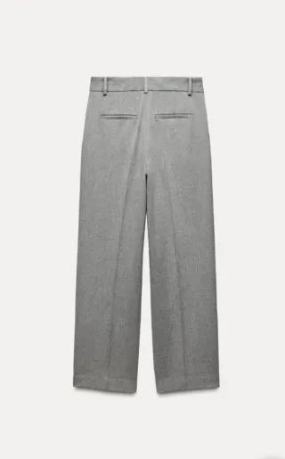 Pantalón Zara pinzas, gris, talla XS