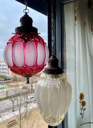 Pack 2 Lámparas Vintage Cristal Metal