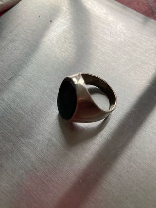 Anillo Sello Plata Negro