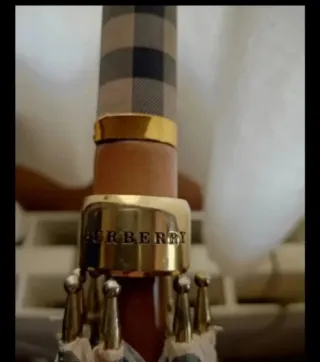 Paraguas Burberry Cuadros Azul Blanco