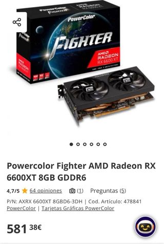 Powercolor Fighter AMD Radeon RX 6600 8GB GDDR6