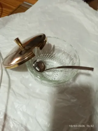 Azucarera de cristal tallado, antiguo FRANCE .co