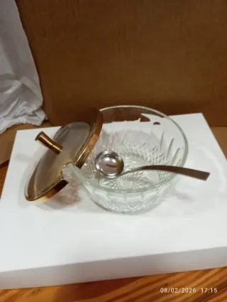 Azucarera de cristal tallado, antiguo FRANCE .co