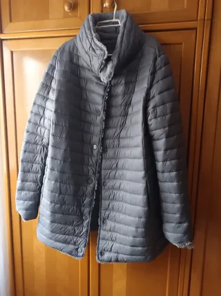 Anorak gris de pelo sintético
