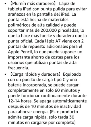 Lápiz óptico carga rapida