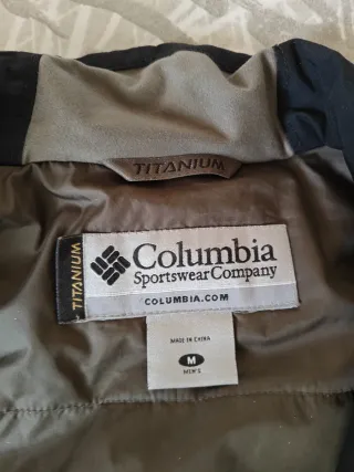 Abrigo Columbia Impermeable Rojo y Blanco