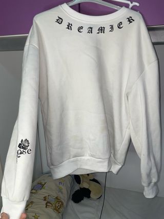 Sudadera blanca Dreamer con rosa