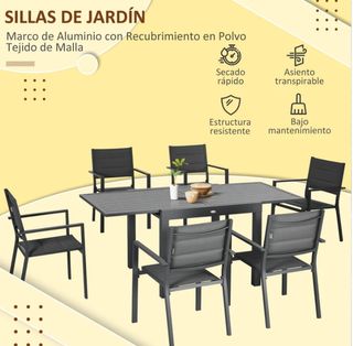 Conjunto Muebles Jardín 7 Piezas