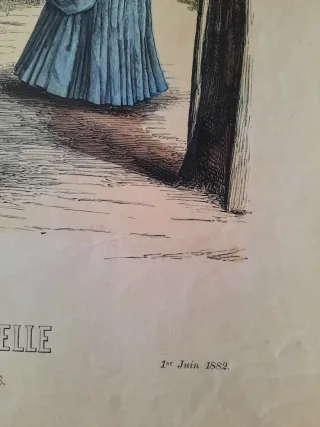 Cromolitografía La Moda Elegante Ilustrada s. XIX