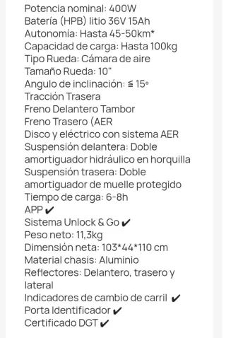 Patinete Eléctrico Homologado DGT Azul