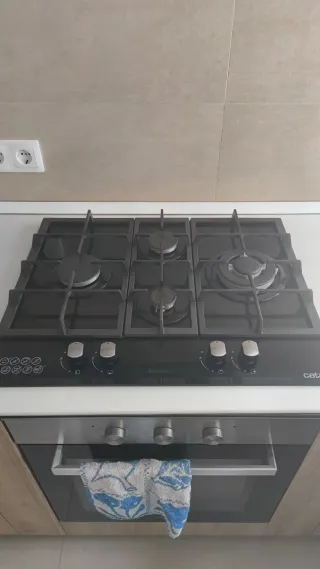 Cocina de gas negra HORNO NO.