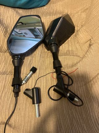 Retrovisores Moto Carbono con Luces LED