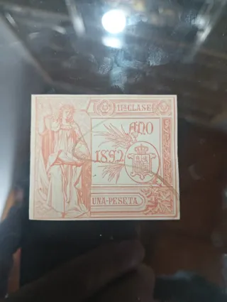 Sello fiscal 1892 Una Peseta