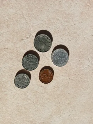 Lotto 5 monete Tedesco Terzo Reich. Regime nazista