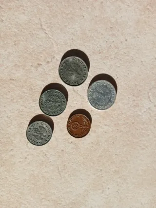 Lotto 5 monete Tedesco Terzo Reich. Regime nazista
