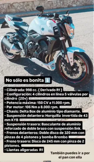 Yamaha FZ1000N 150cv 48000km