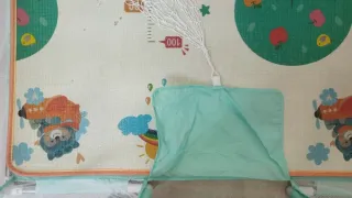 Parque infantil turquesa + alfombra+ anillas