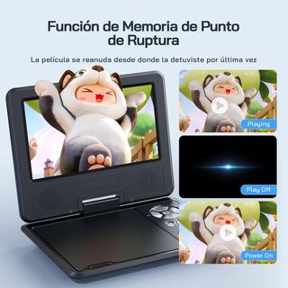 WOLFANG Reproductor de DVD portátil de 9,5 pulgada