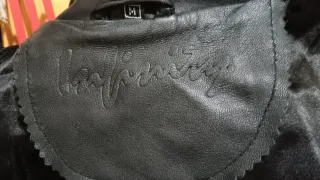 Cazadora cuero italiano cruzada negra