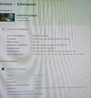 Mini PC HP 260 G1 MD