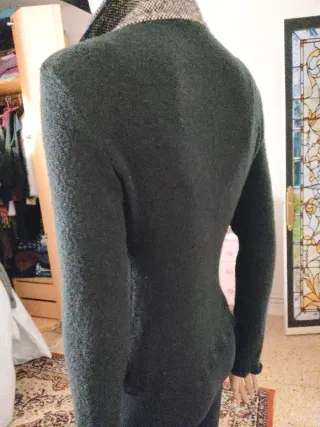 Chaquetilla mujer cuadros y negro