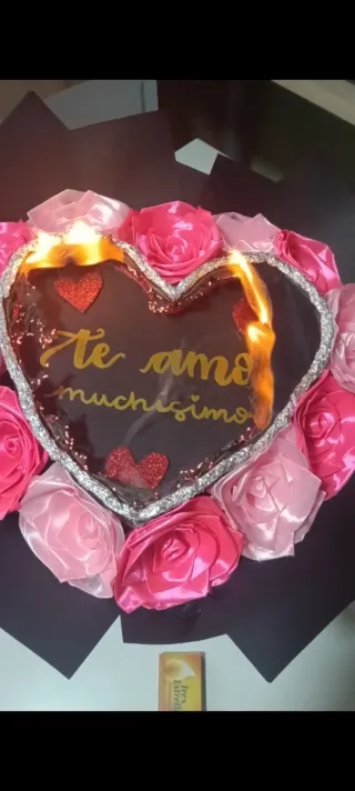 Ramo de flores con mensaje oculto al fuego MEDIANO