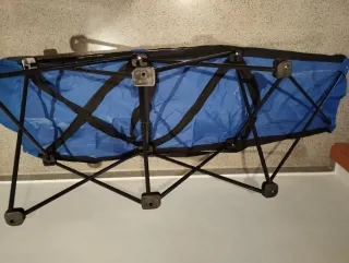 Tumbona plegable azul