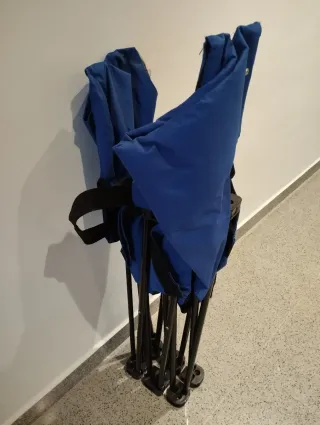 Tumbona plegable azul