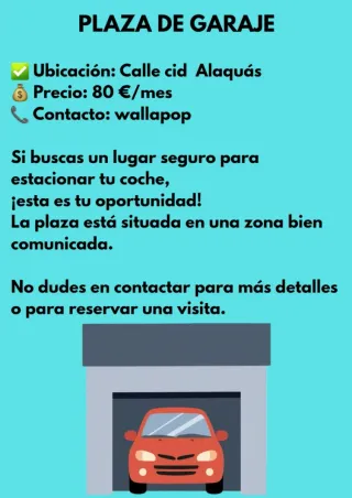 Plaza de garaje en Alaquas