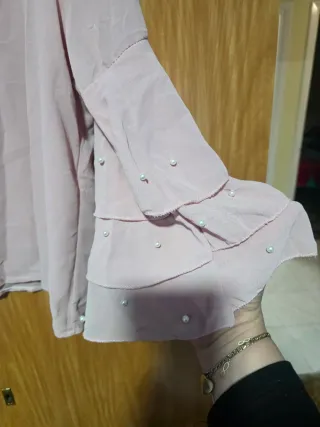 Blusa rosa manga acampanada talla M